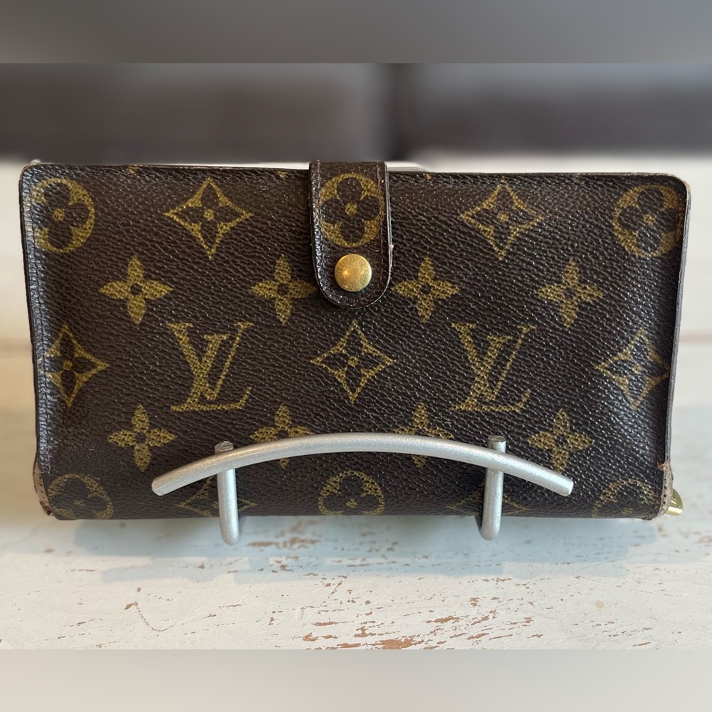 Louis Vuitton LV Monogram Continental French Kiss-Lock Clutch Wallet